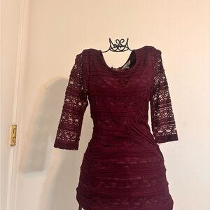 Elegant Purple Lace Dress